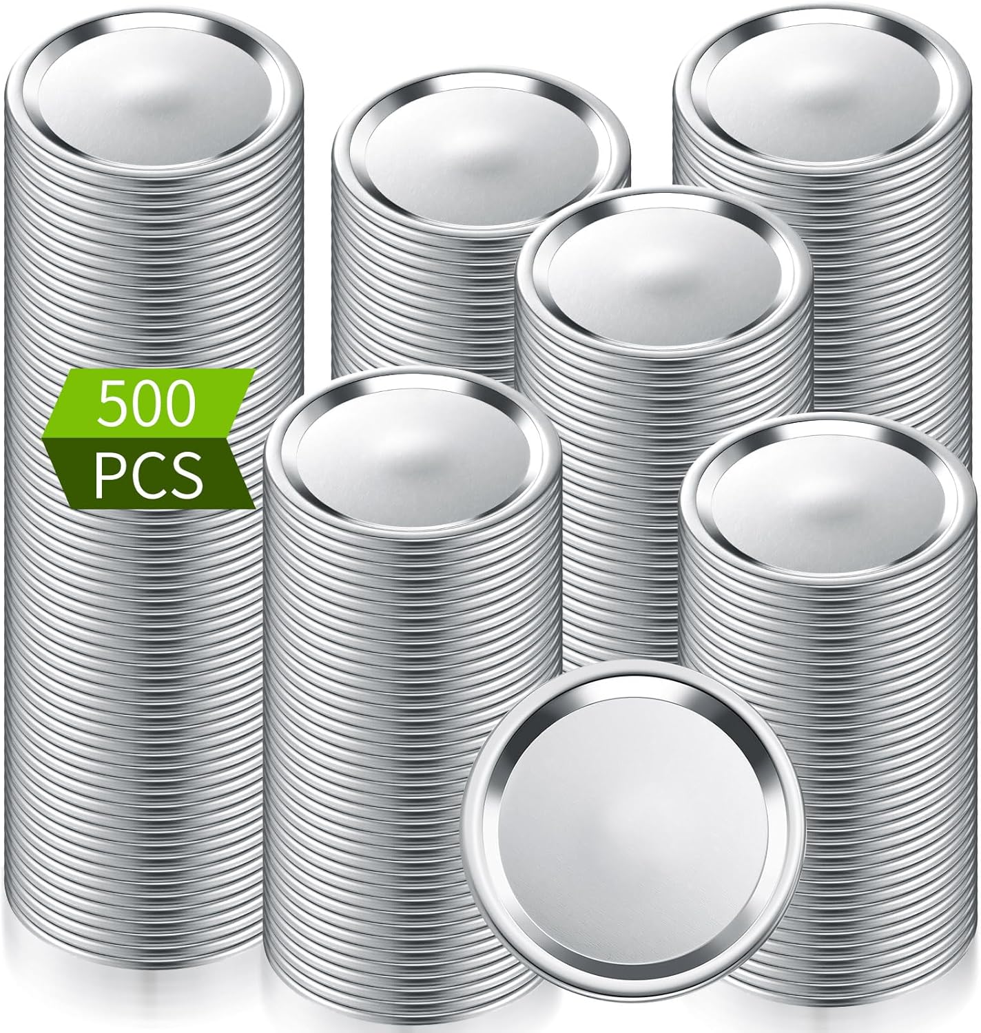 Honeydak 500 Pcs Regular Mouth Canning Lids Airtight Reusable