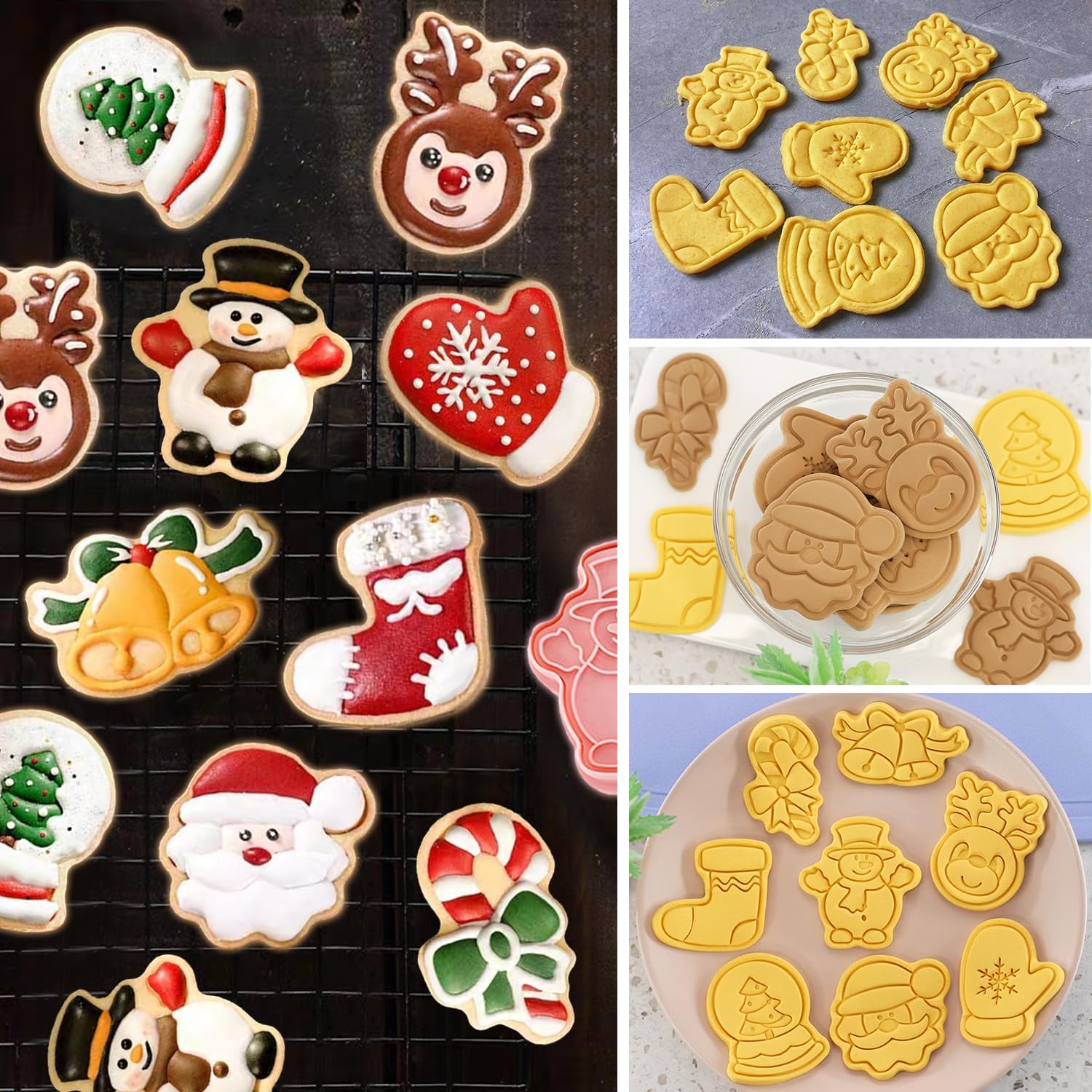 Favonuovy 8 Pcs Christmas Cookie Cutters Set