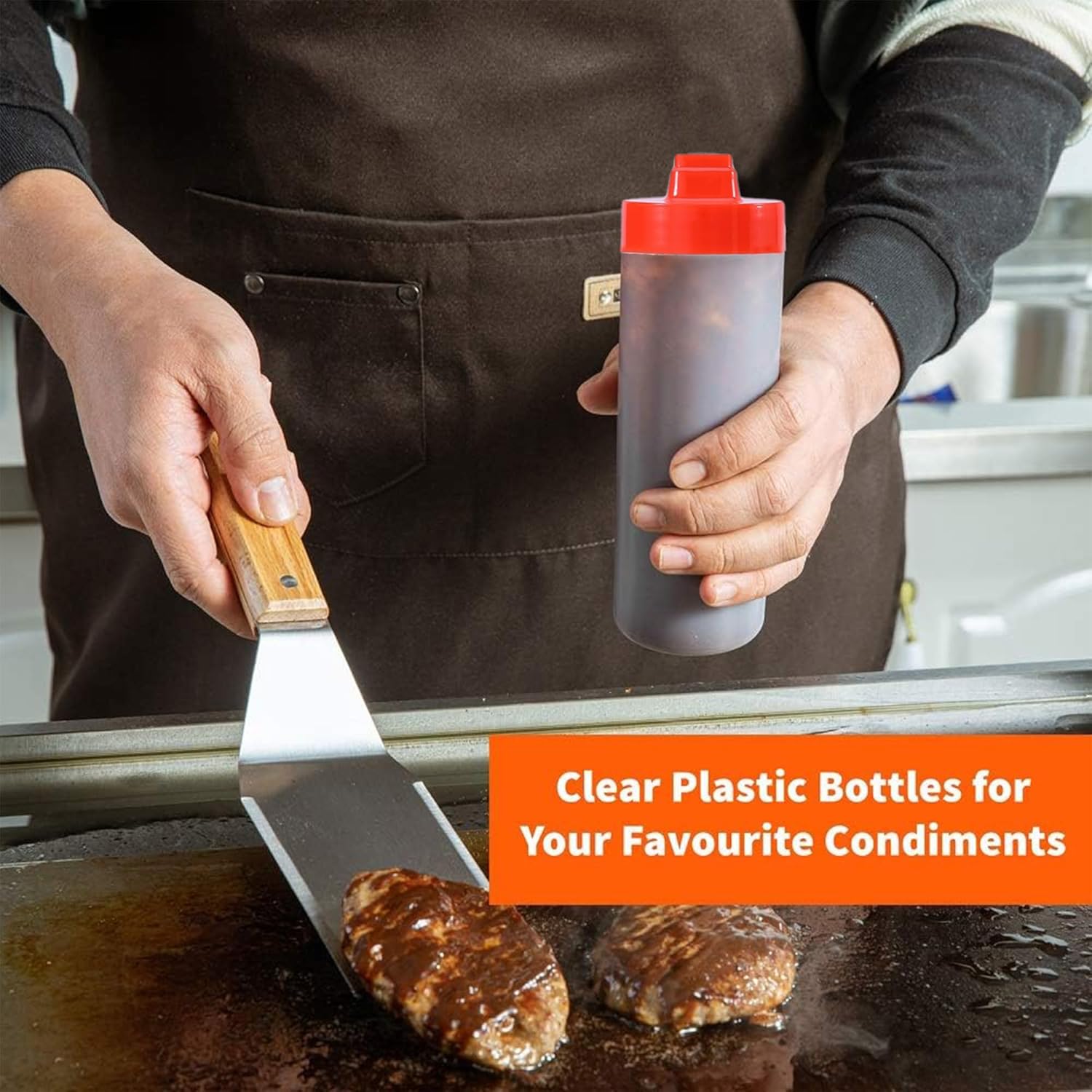CATPAN 3PCS 8oz Plastic Squeeze Bottles for Sauces