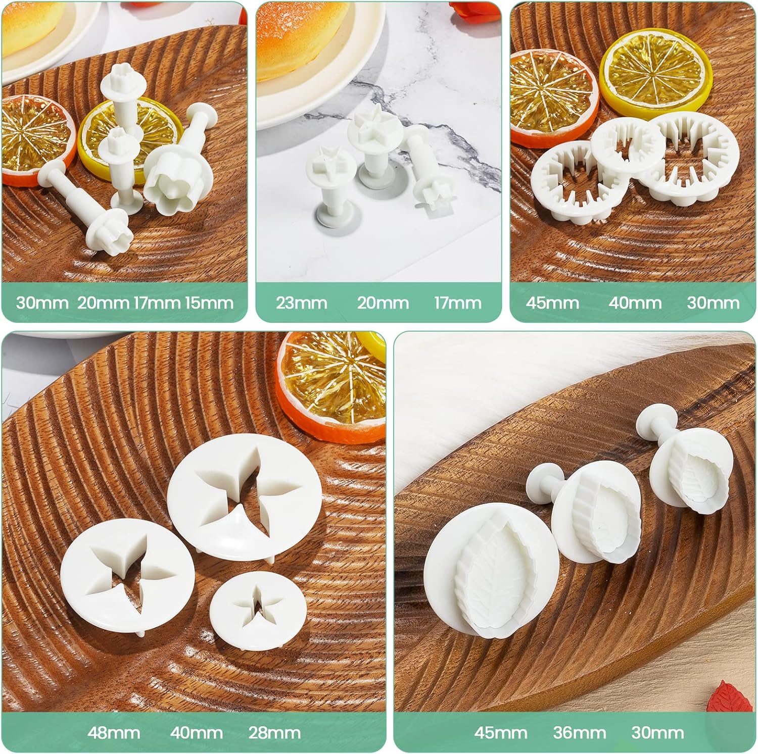 NUOMI Cookie Mold Presses Mooncake Mold Fondant Stamps Set of 33