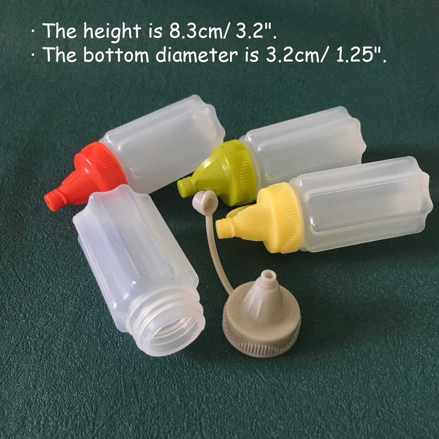 HYMAOME 4pcs Mini Condiment Squeeze Bottles for Lunch Travel