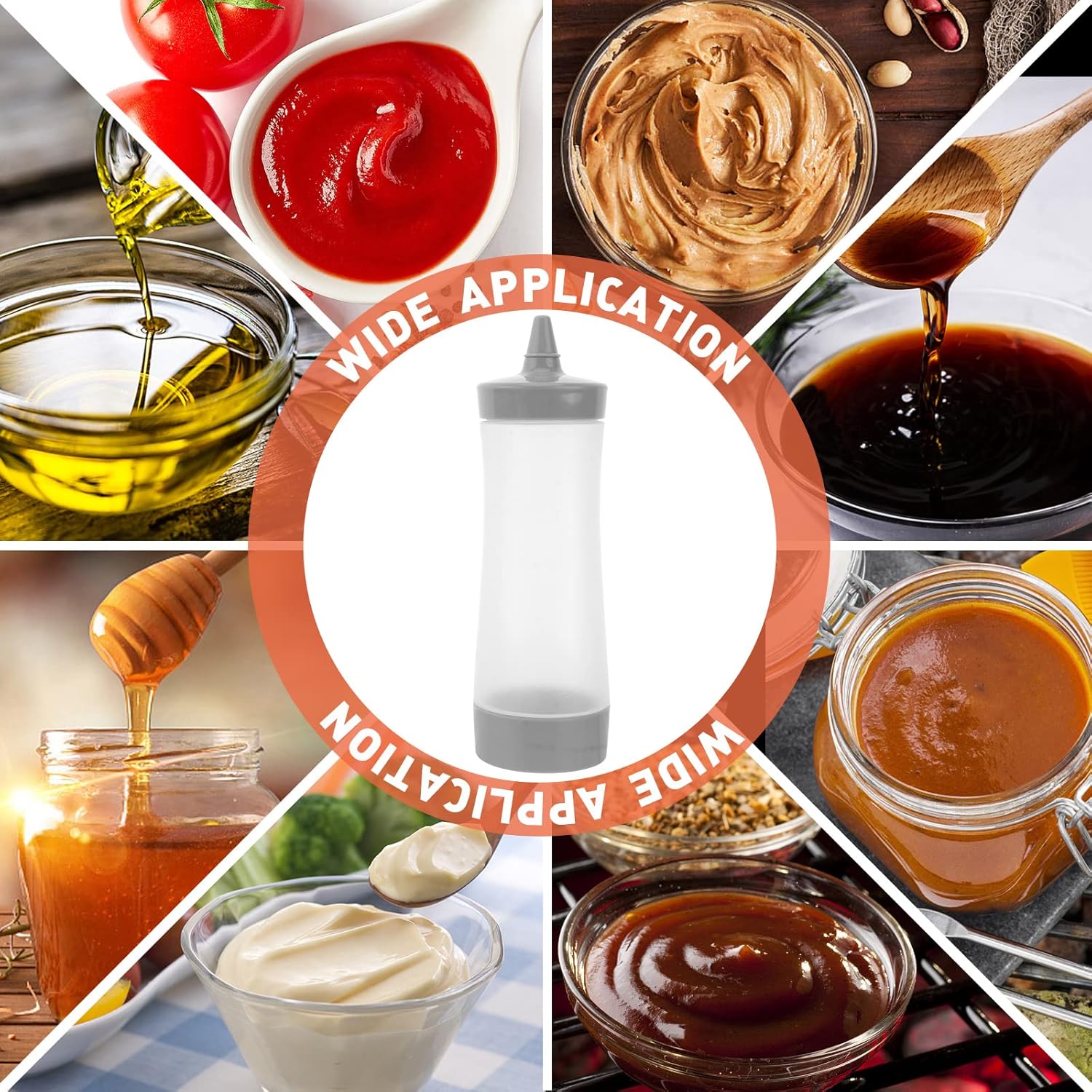 UPKOCH 3PCS Squeeze Condiment Bottles Grey 1