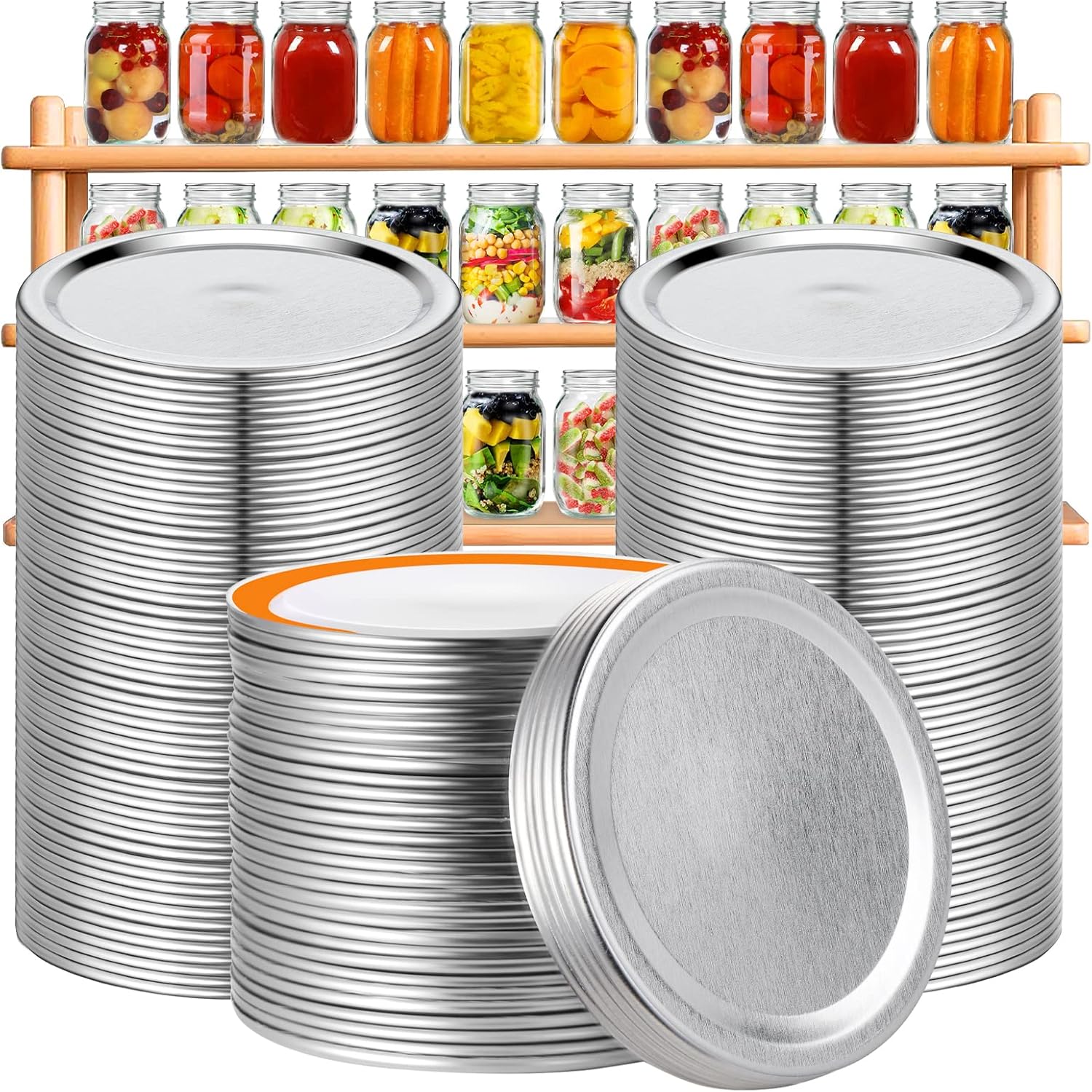150PCS Regular Mouth Canning Lids No Rust