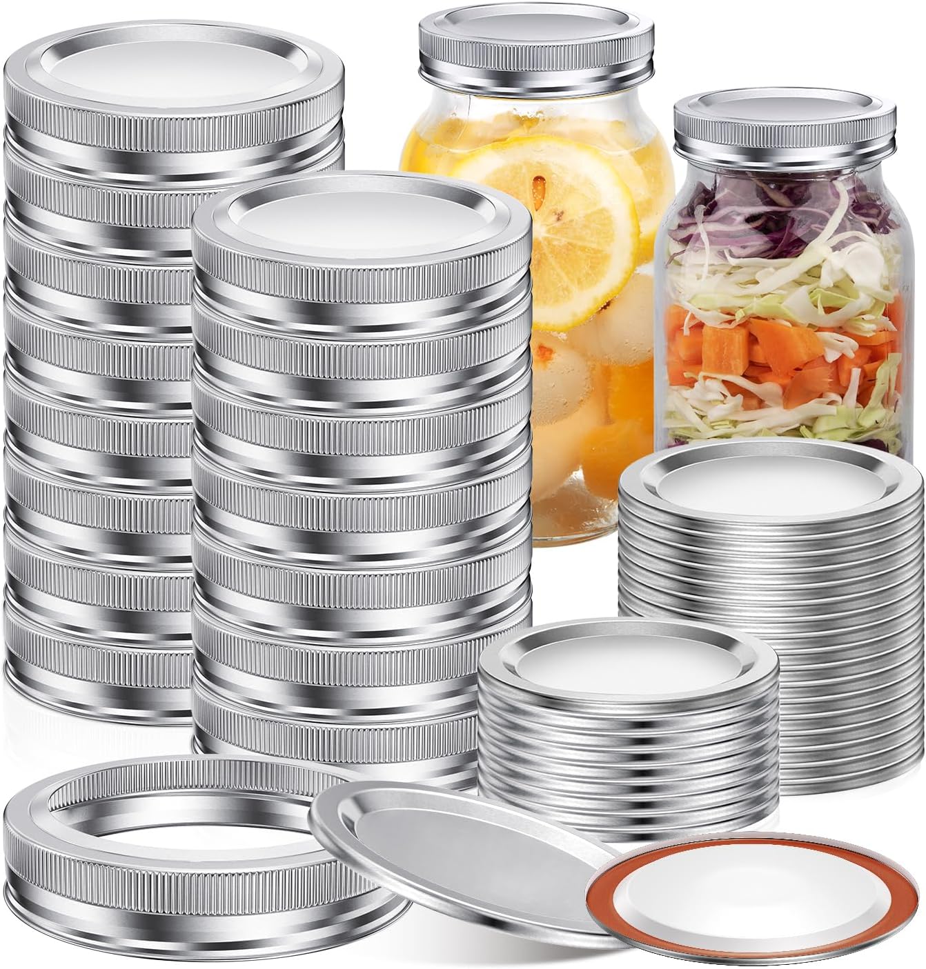 Ceephouge 48 Pcs Canning Lids and Rings Set