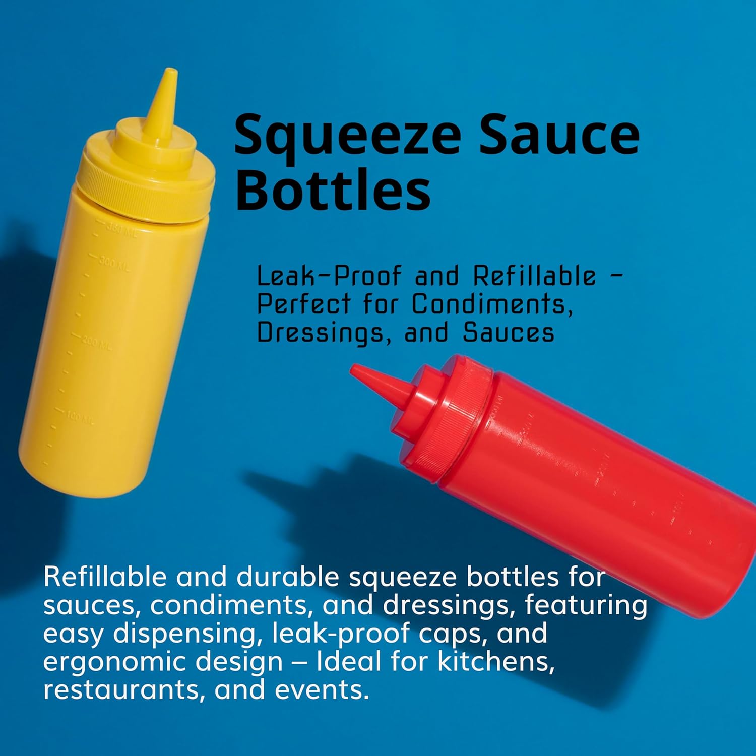Clene Pack Squeeze Sauce Bottles - 17oz 72 Pack