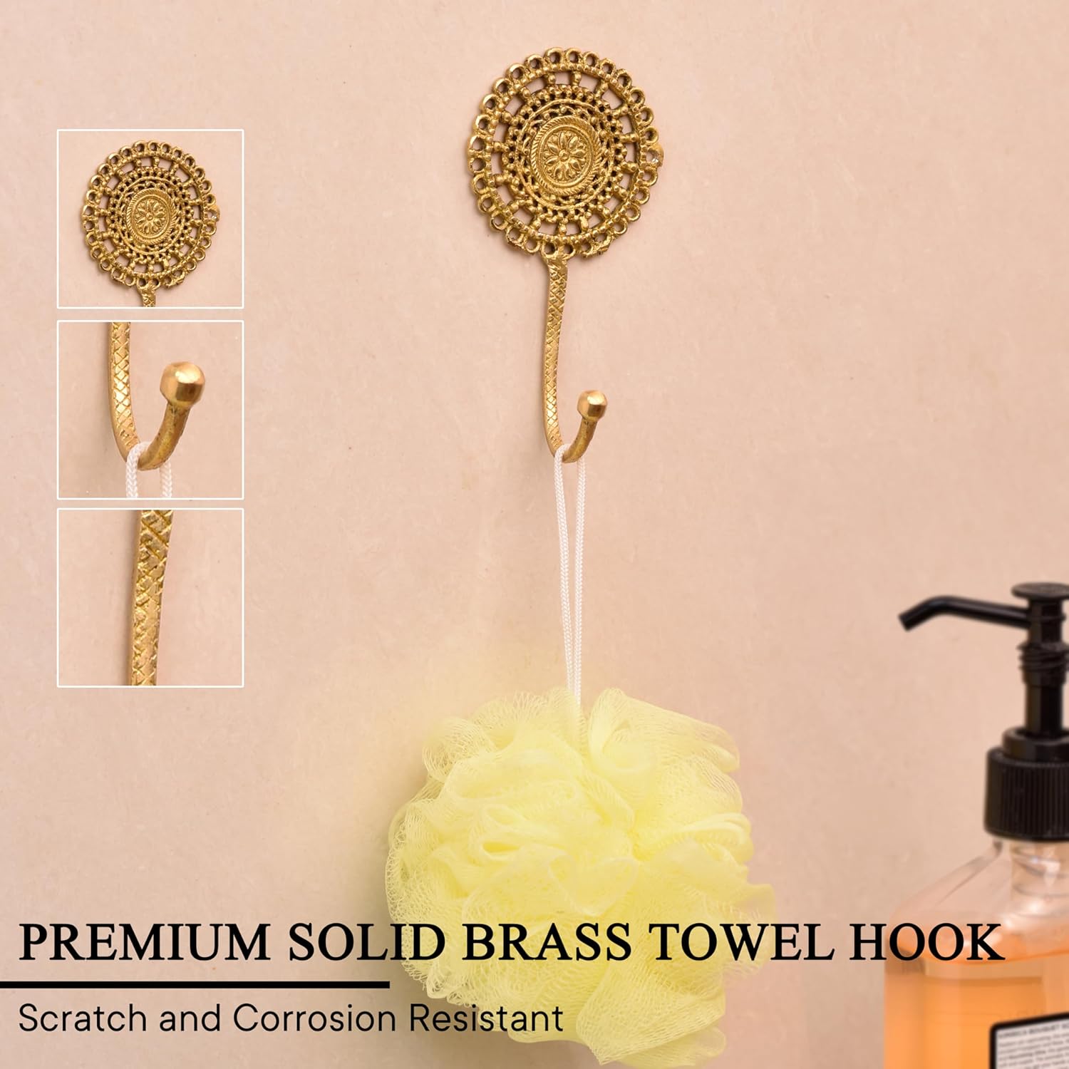 Indian Shelf Gold Wall Hooks - Boho Style Coat Rack