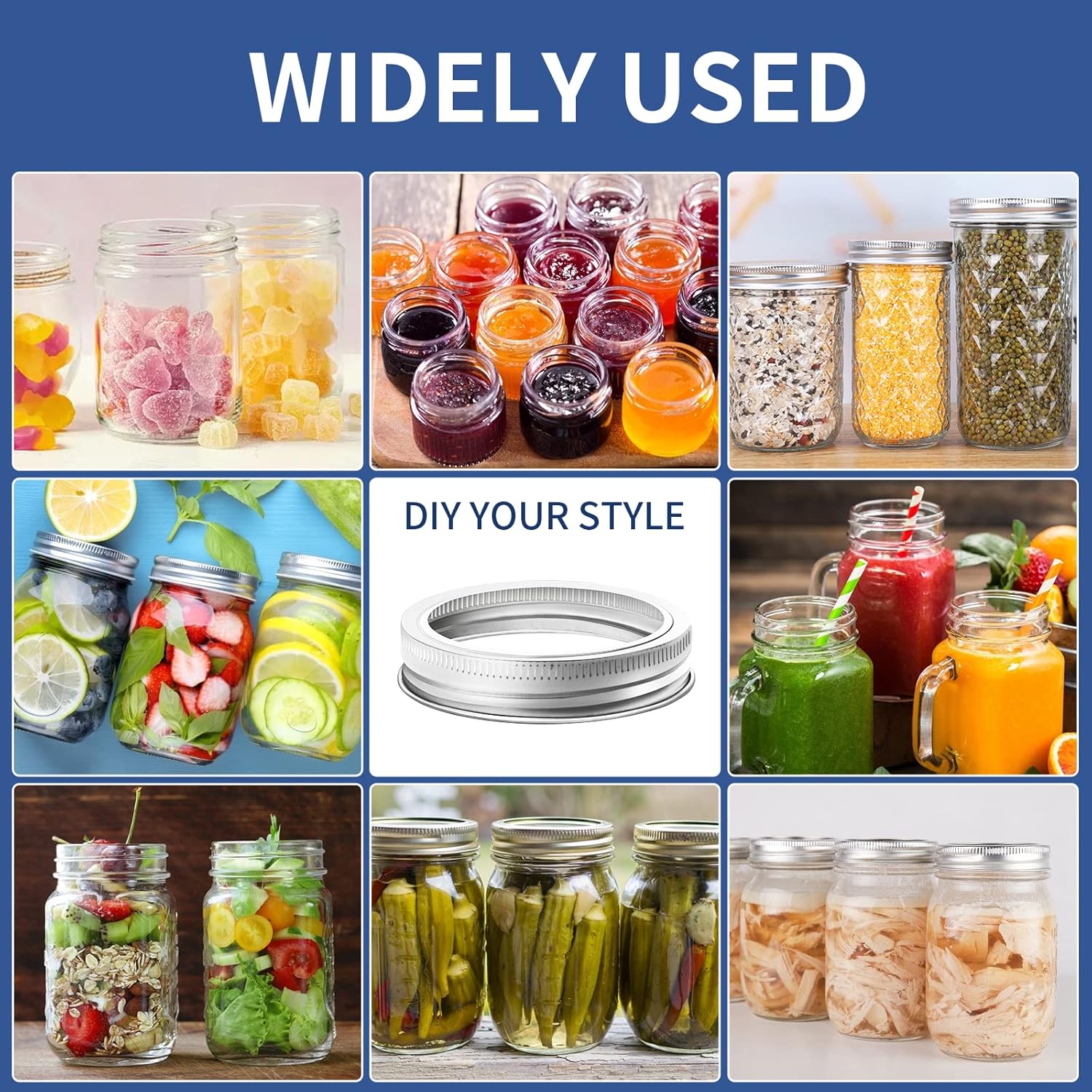 Yokudo Regular Mouth Canning Rings 24 PCS - Leakproof Reusable