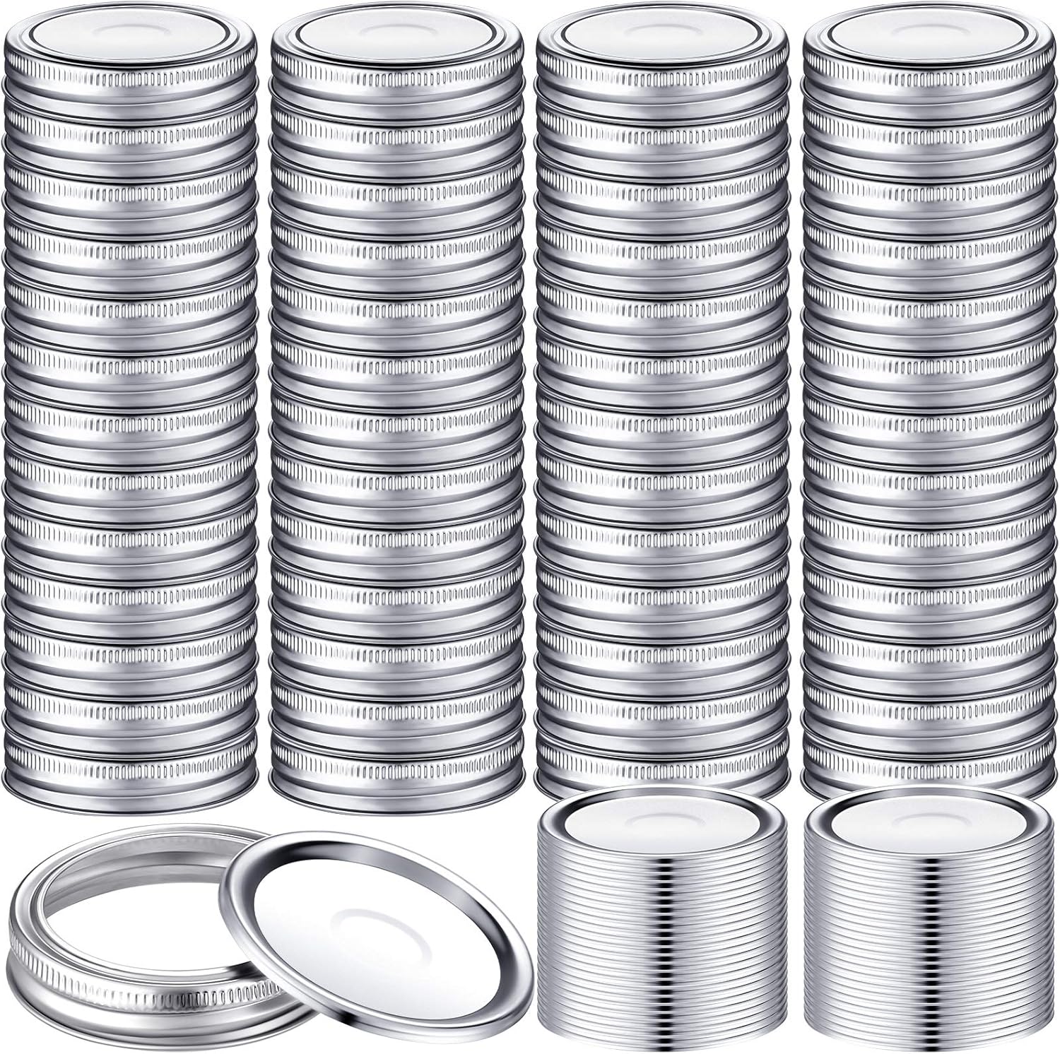 Patelai 100 Pcs 70mm Canning Jar Lids with Silicone Seals