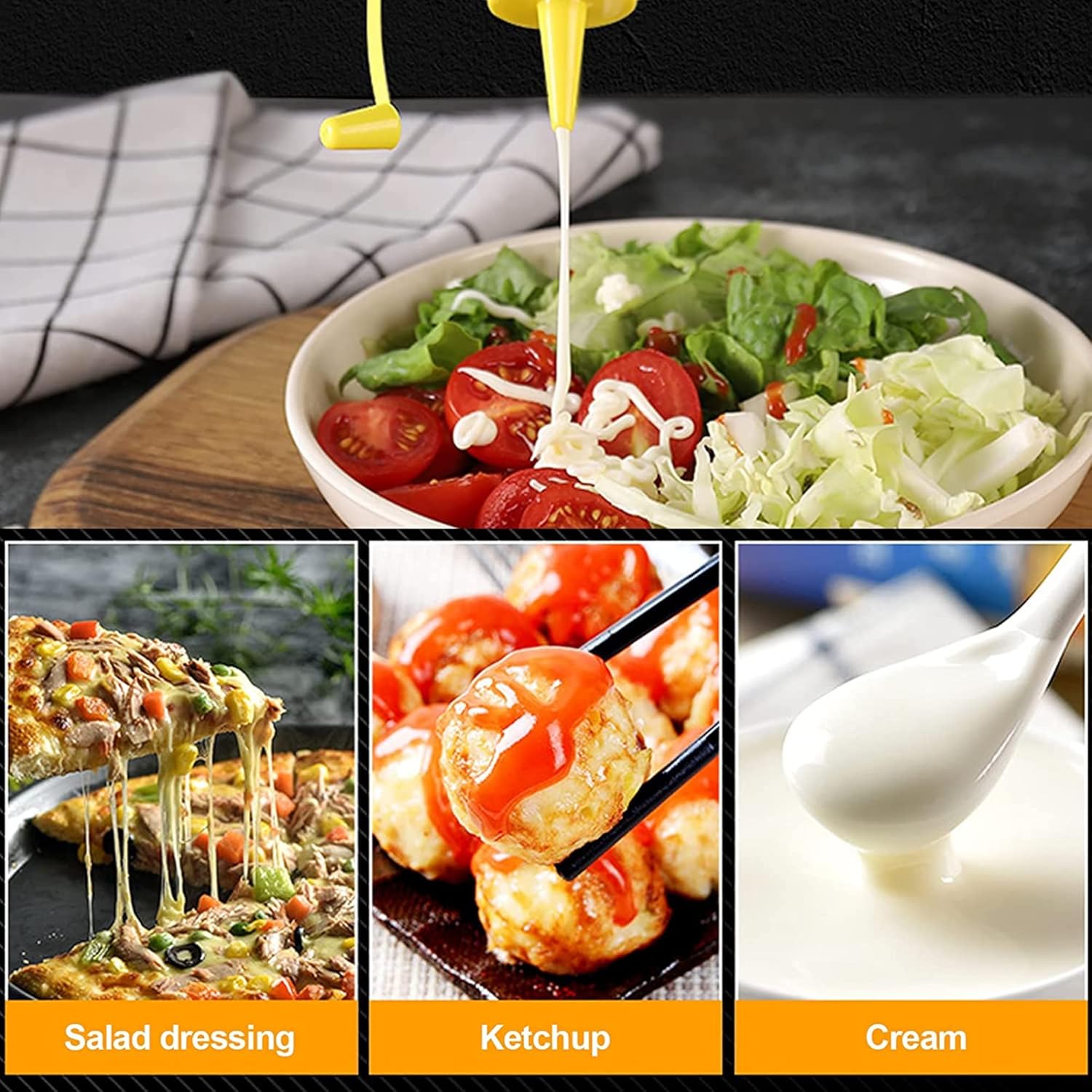 LSM Condiment Squeeze Bottles 14oz Set of 2