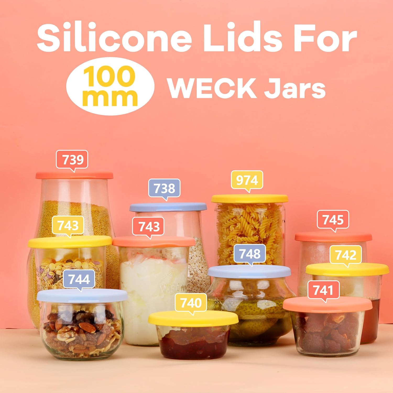 Purekra 100mm Silicone Lids for Weck Jars 2 Pack