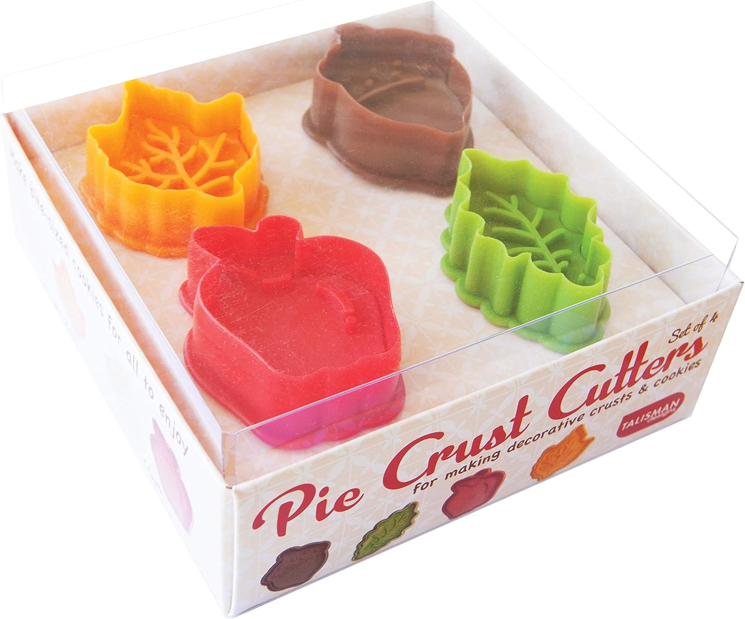 Talisman Designs Plunger Pie Crust Cutters 4-Piece Set