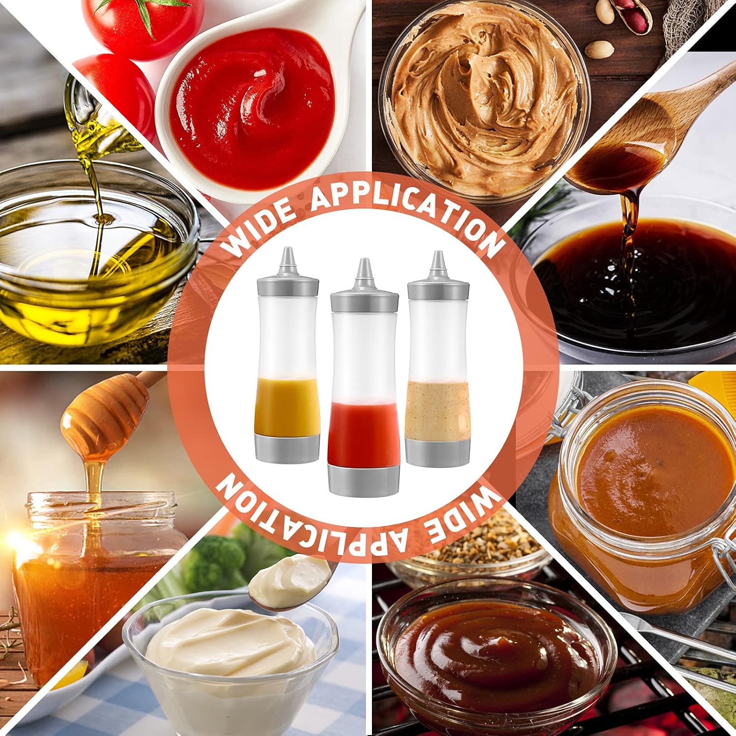 UPKOCH 3 Pcs Squeeze Condiment Bottles
