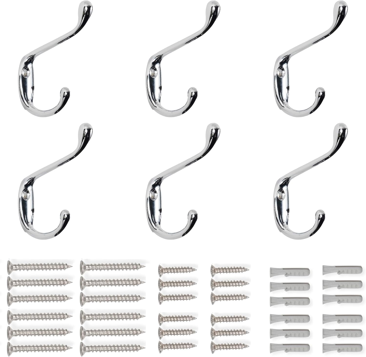 Brightmaison 6 Pack Heavy Duty Coat Hooks