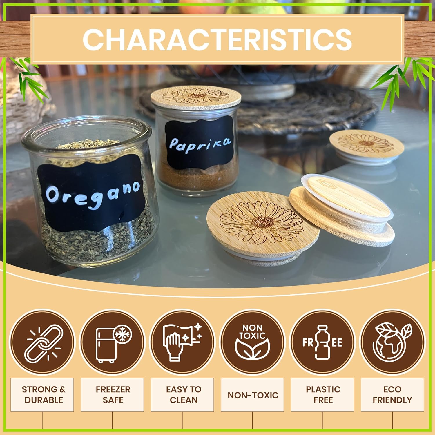 Super and Simple 24 Reusable Bamboo Lids for Oui Yogurt Jars 1
