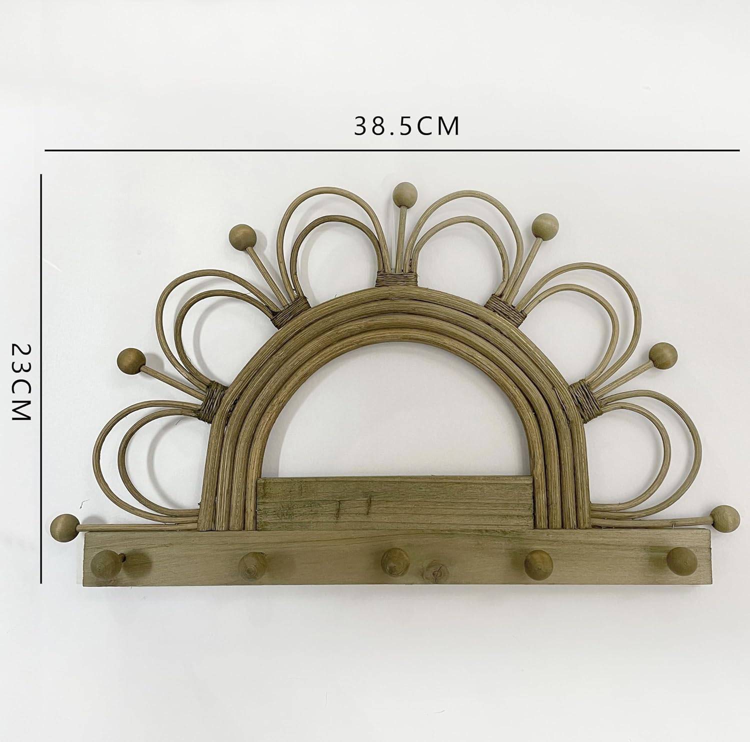 YISSEN Rattan Wall Hooks Entryway Shelf Organizer