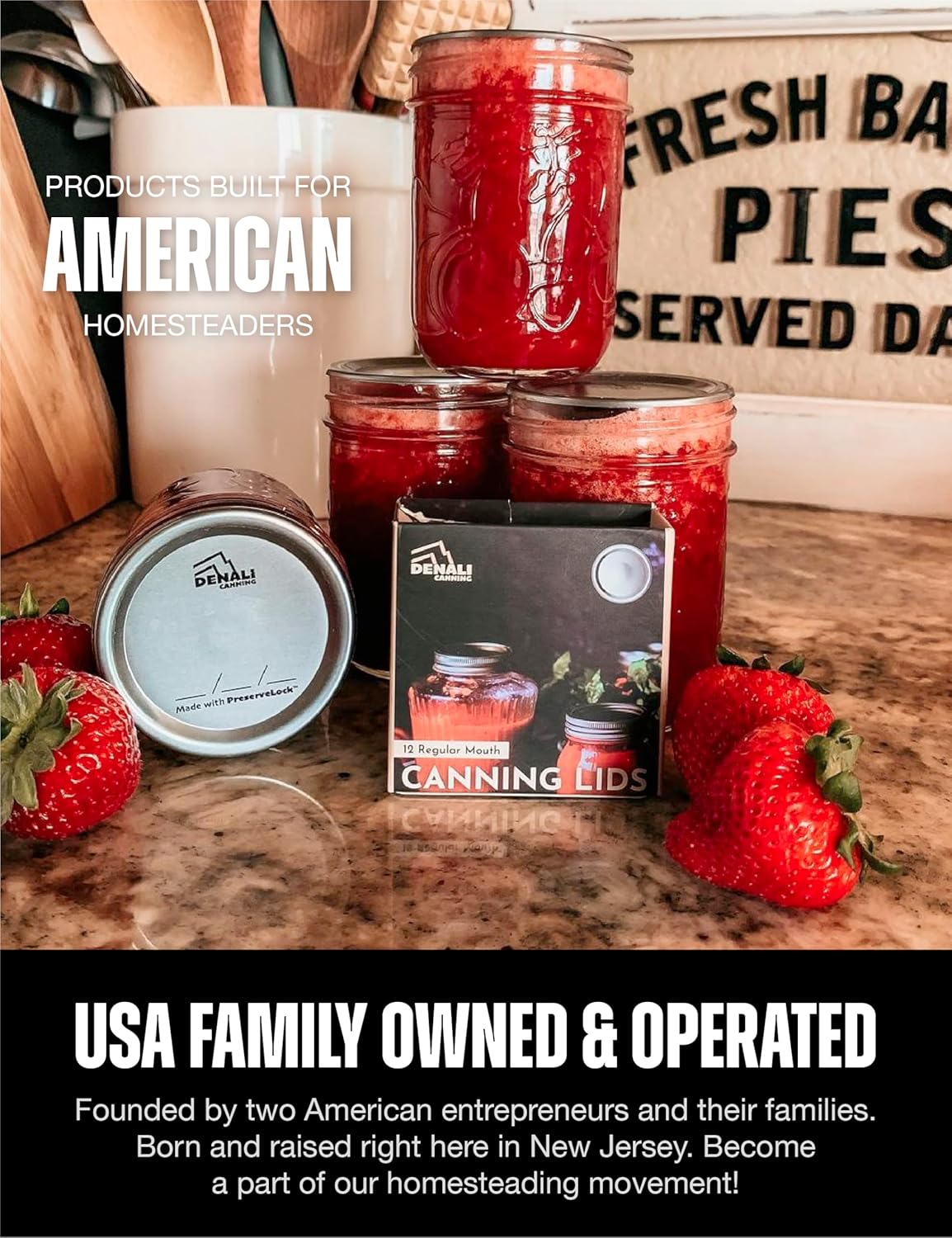 Denali 240-Pack Canning Lids with PreserveLock Seal