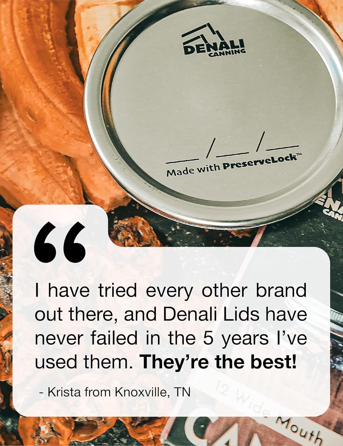 Denali 240-Pack Canning Lids with PreserveLock Seal