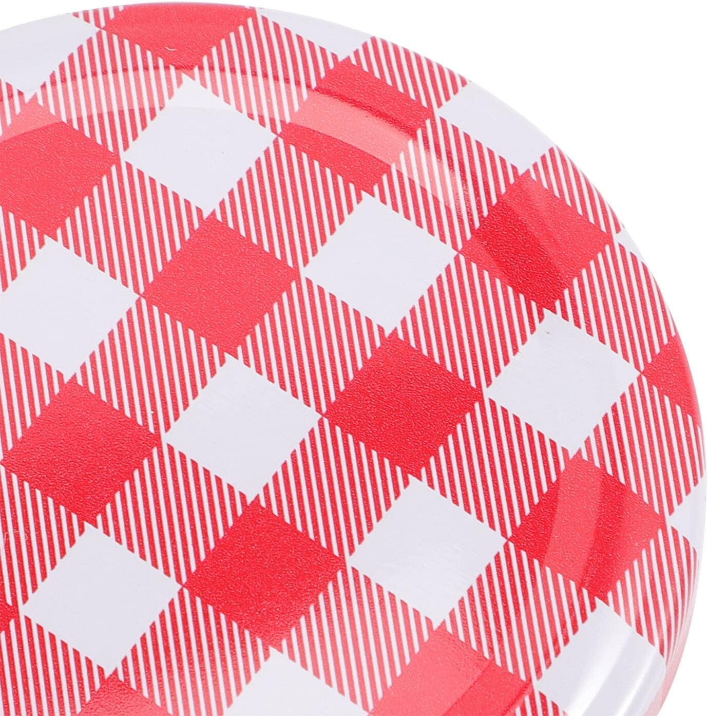 HOMSFOU 40pcs Mason Jar Lids with Checkered Design