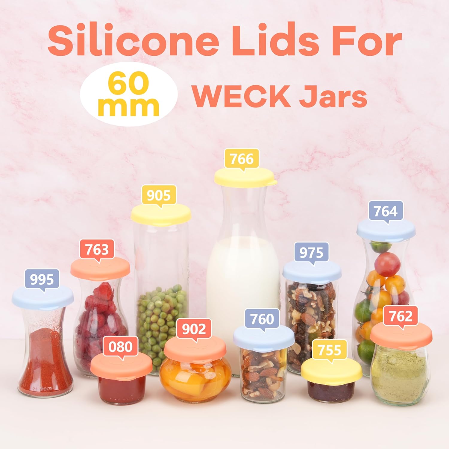 60mm Silicone Lids for Weck Jars 2 Pack