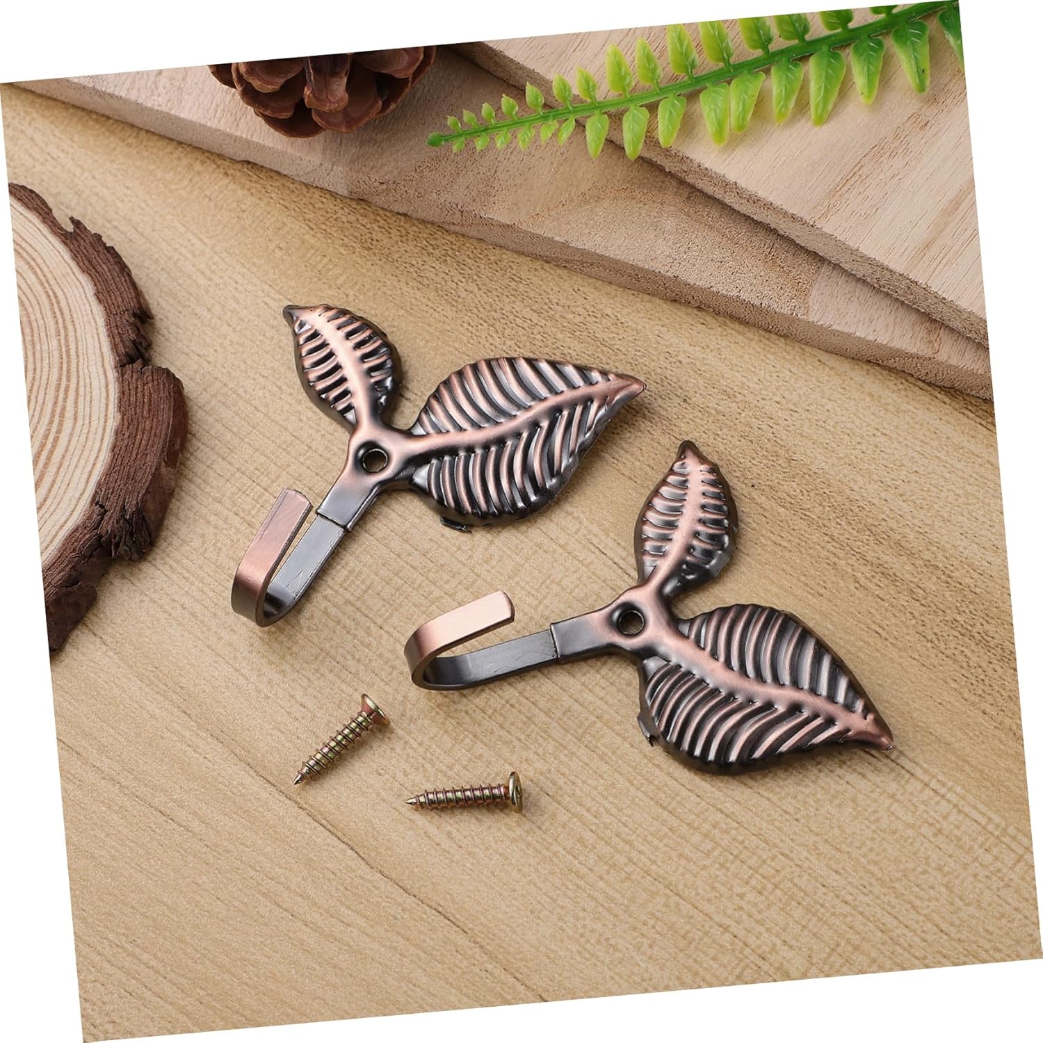 VALICLUD 4Set Vintage Leaf Wall Coat Hooks