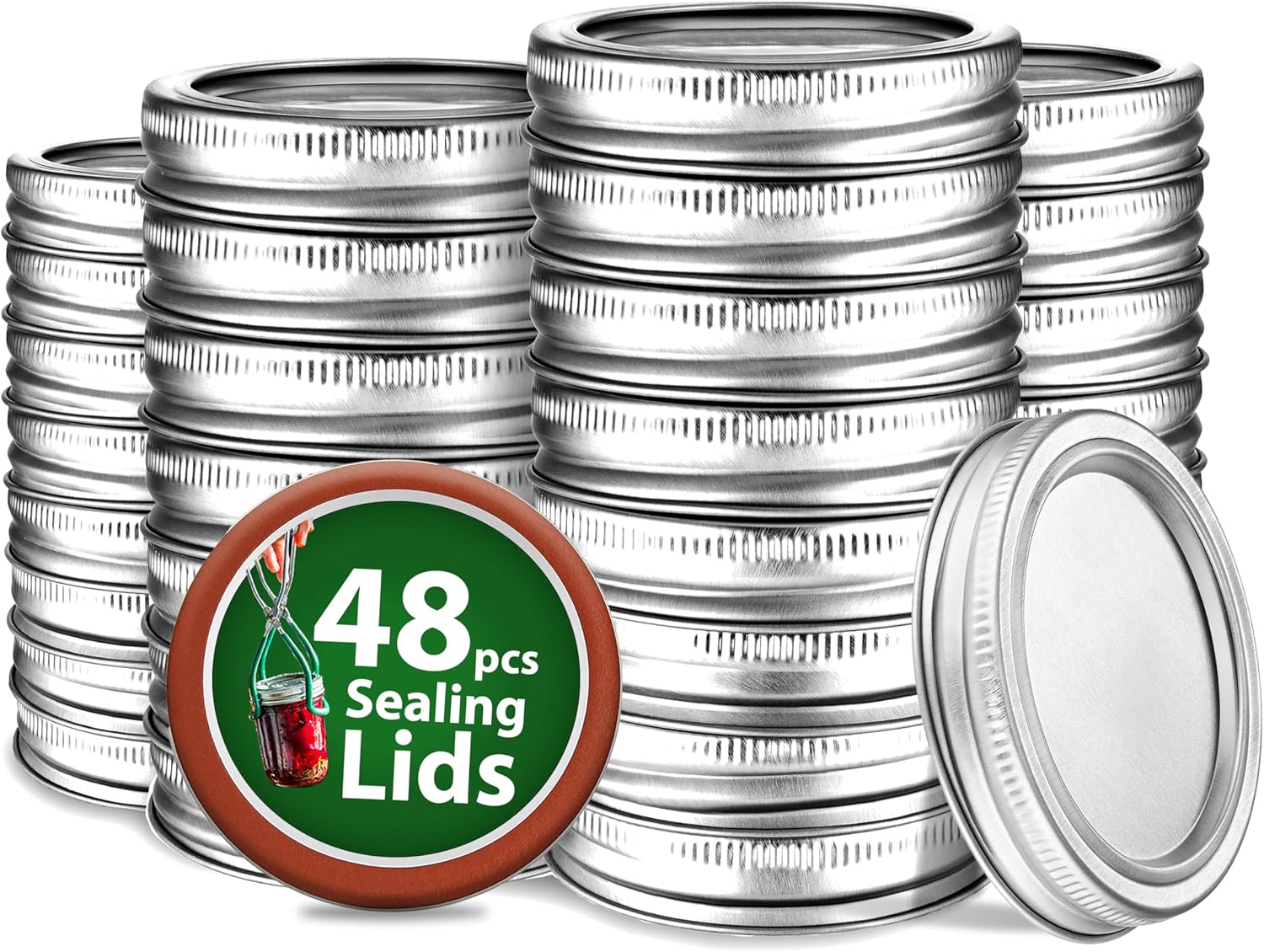 Stock Your Home 48 PC Canning Lids with Rings