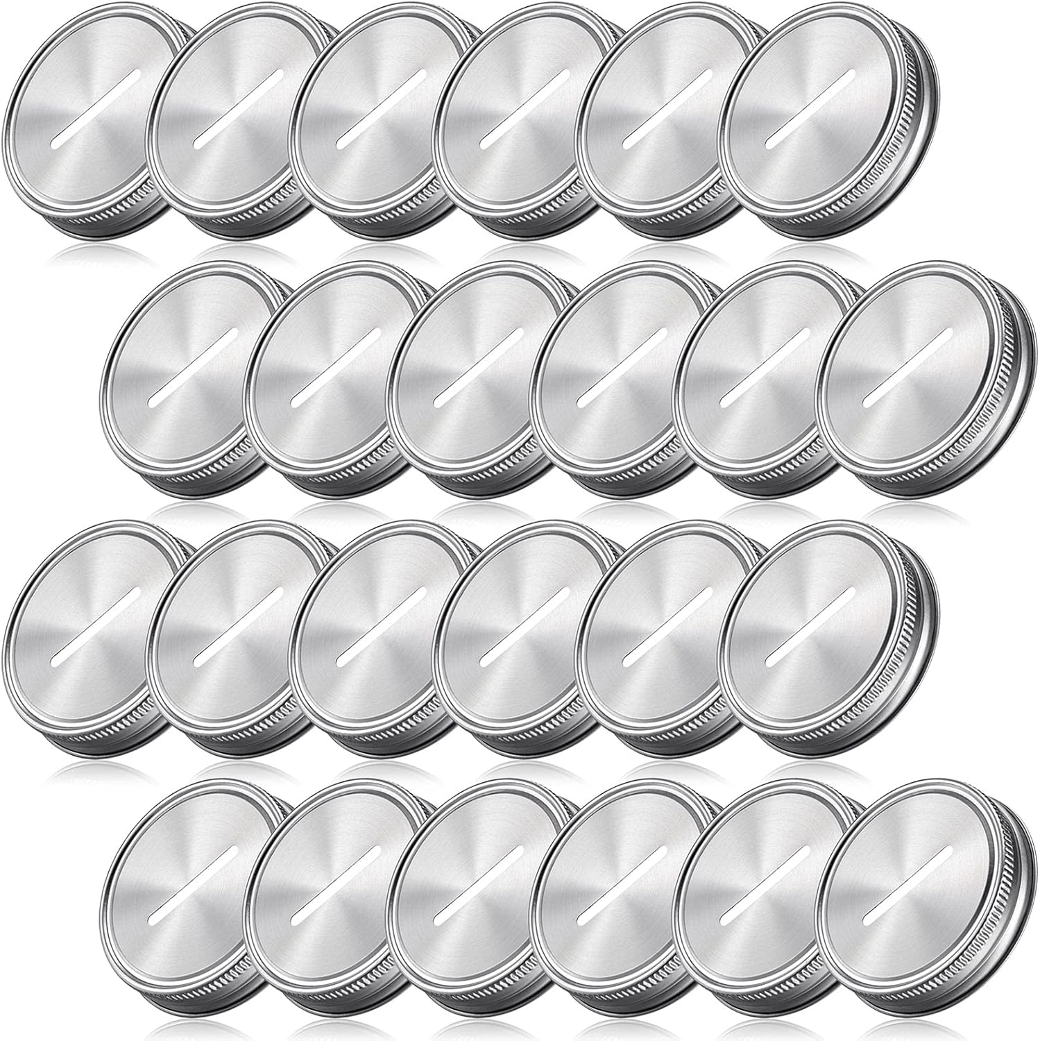 Geiserailie 70mm Stainless Steel Coin Slot Lid 24 Pieces