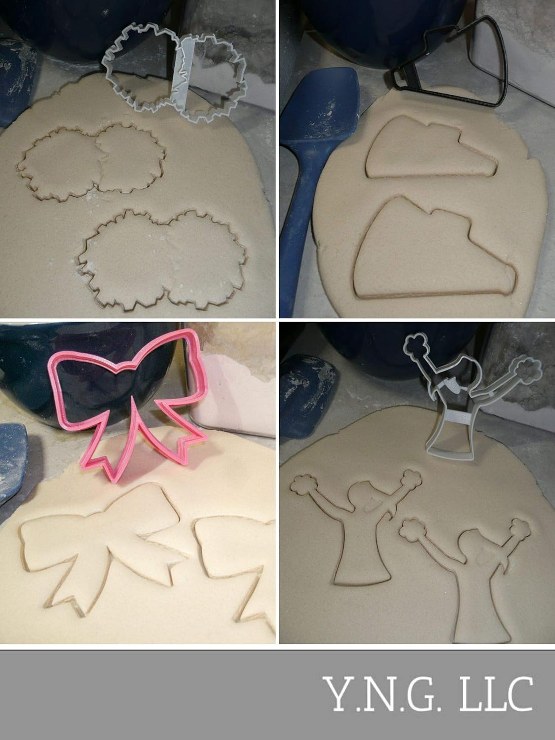 YNGLLC Cheerleading Cookie Cutters Set of 4 Made in USA