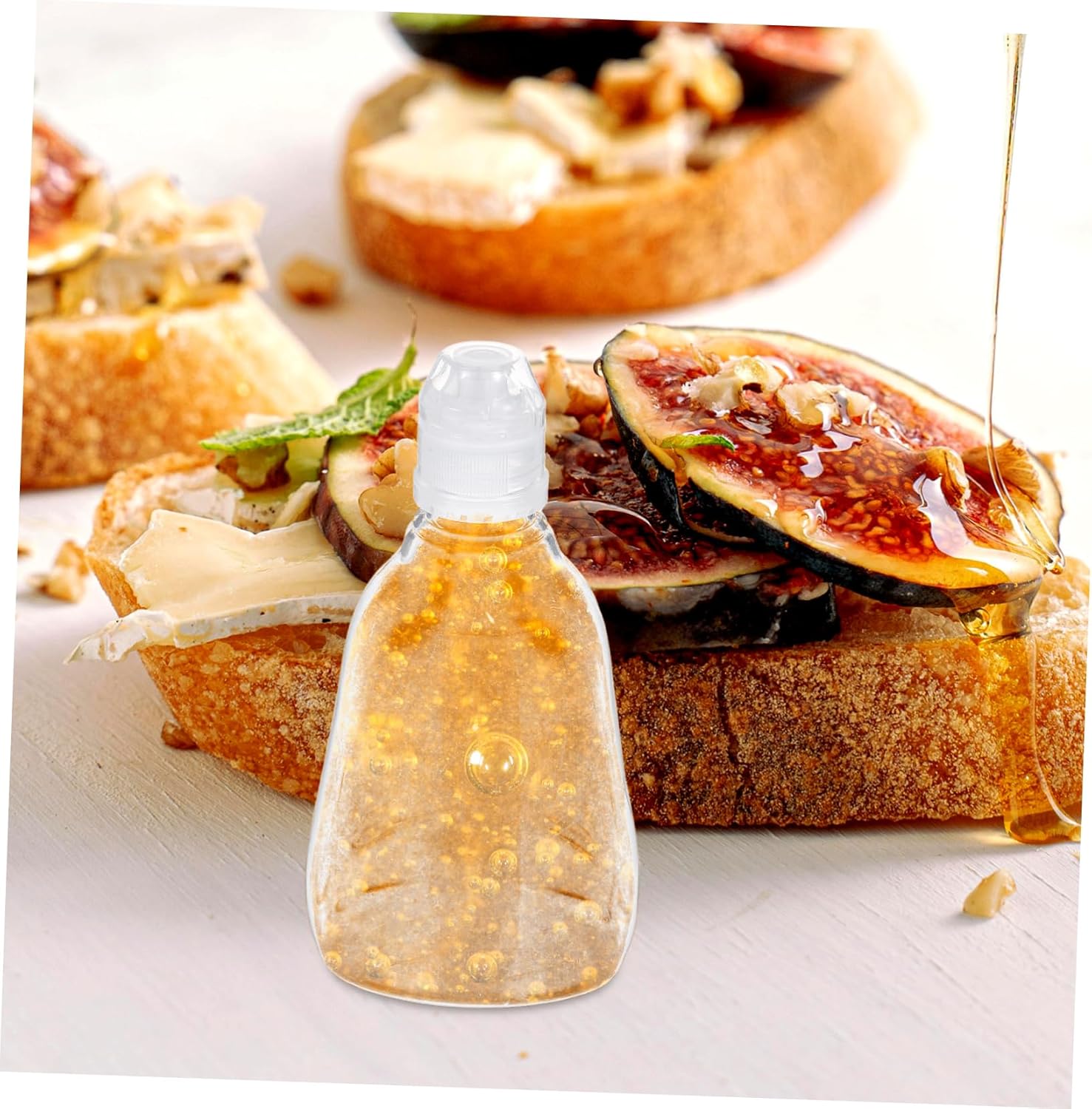 500g Clear Plastic Honey Dispenser with Flip Cap