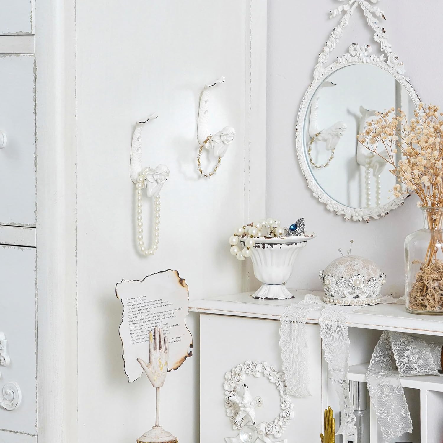 Soffee Design 4pcs White Mermaid Metal Coat Hooks 1