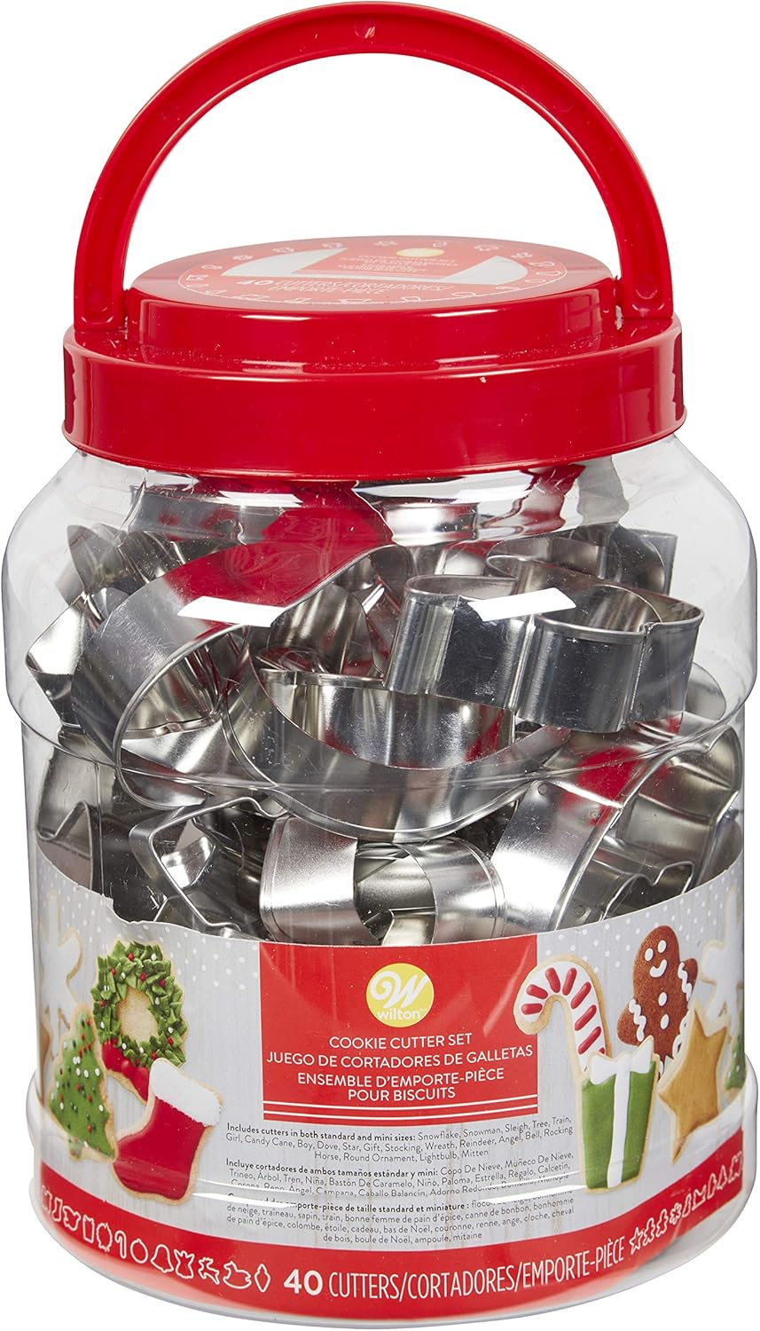 Wilton Christmas Cookie Cutter Set with Tub Set of 40