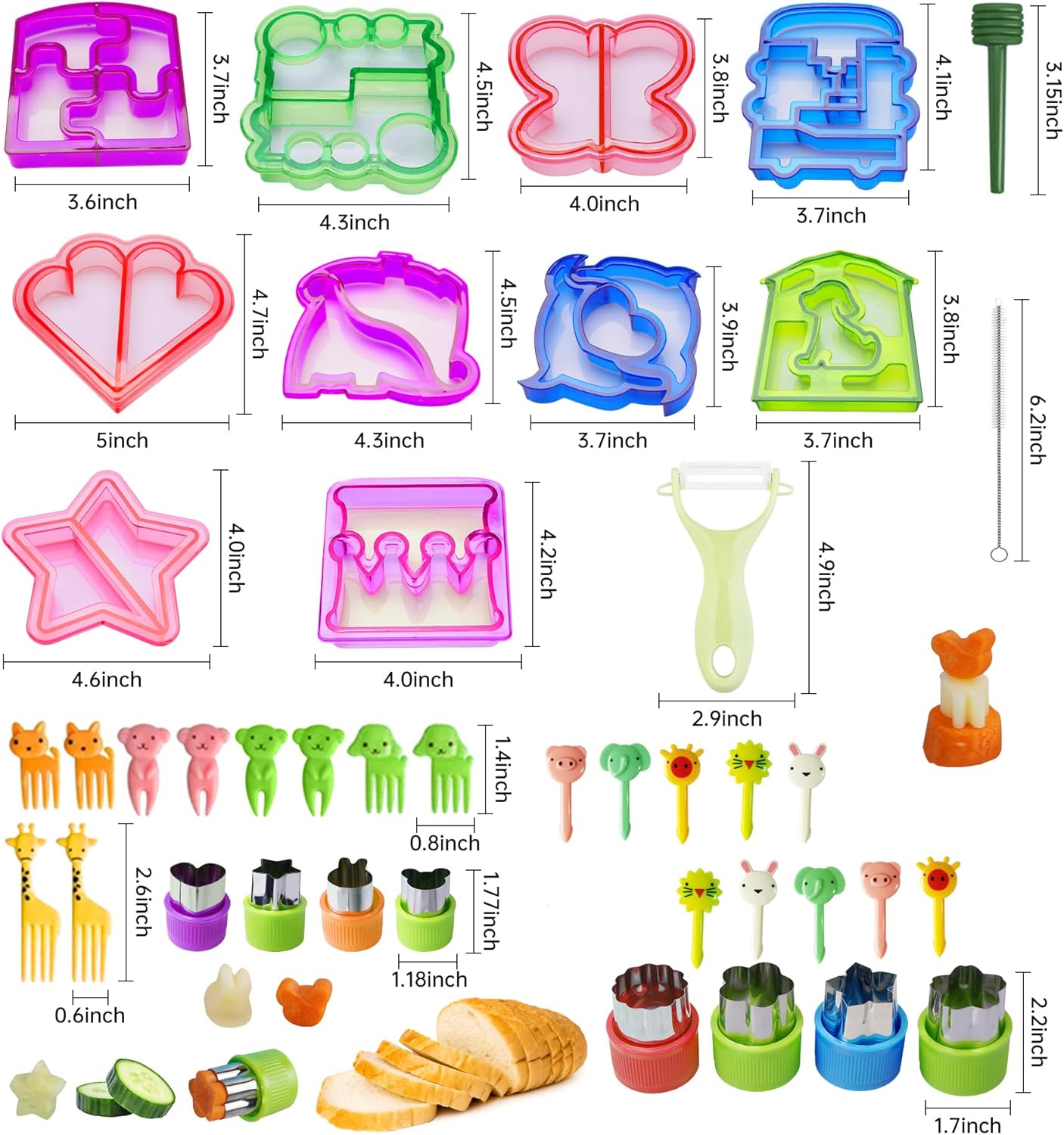 IELEK Sandwich Bread Cutters Shape Set for Kids 1