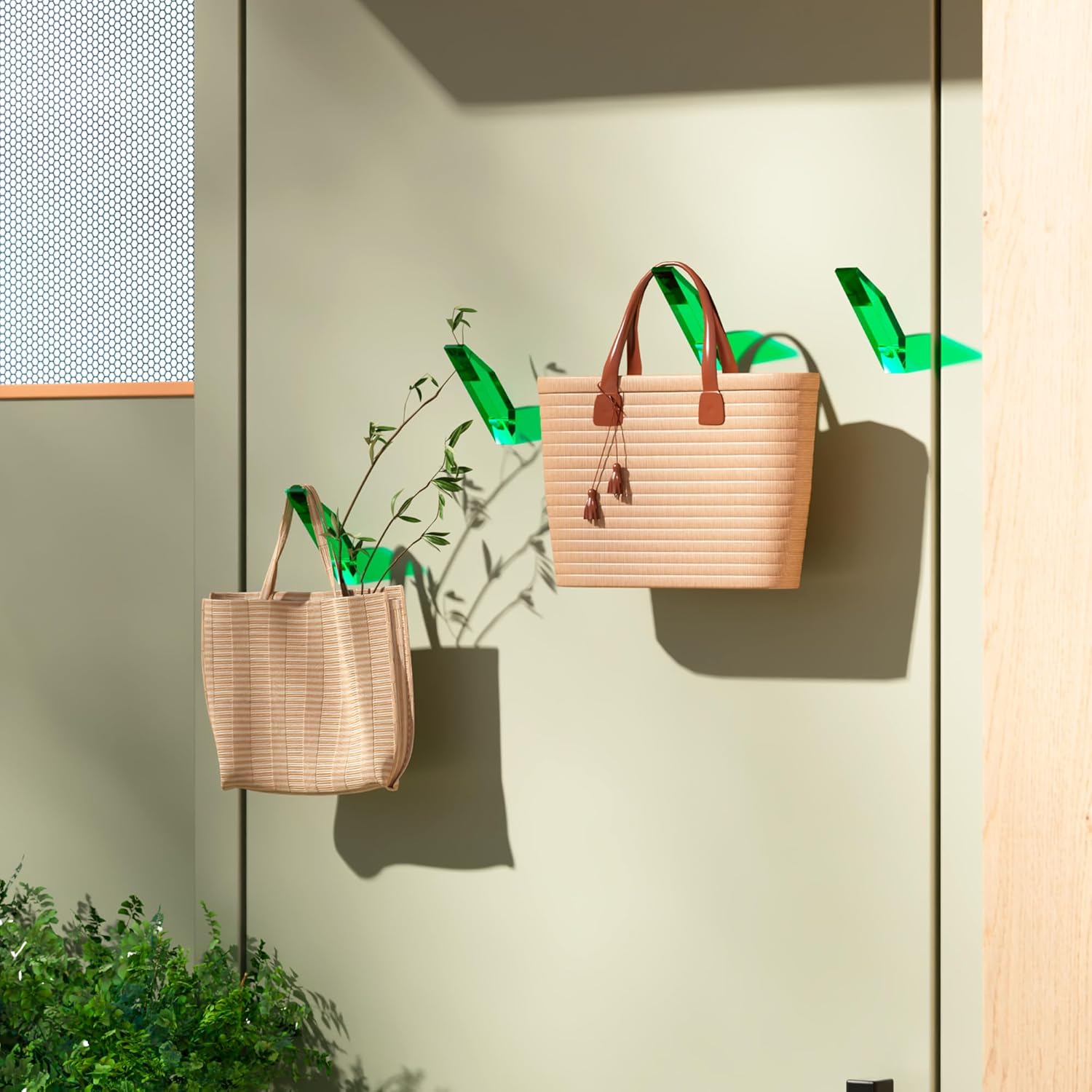 Acryve 4 Pack Green Acrylic Wall Hooks