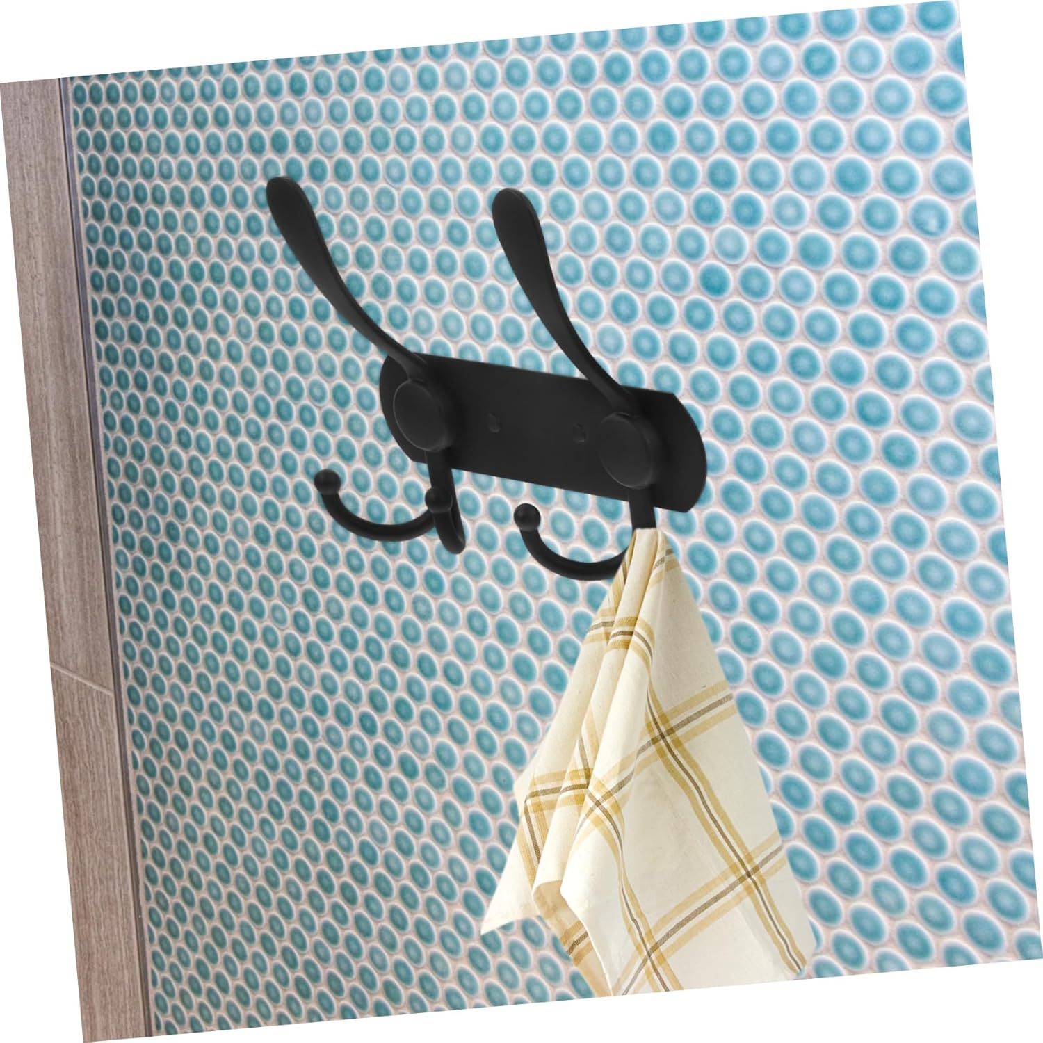 Holibanna 3-Piece Wall Hooks Black Towel Hooks Key Hangers