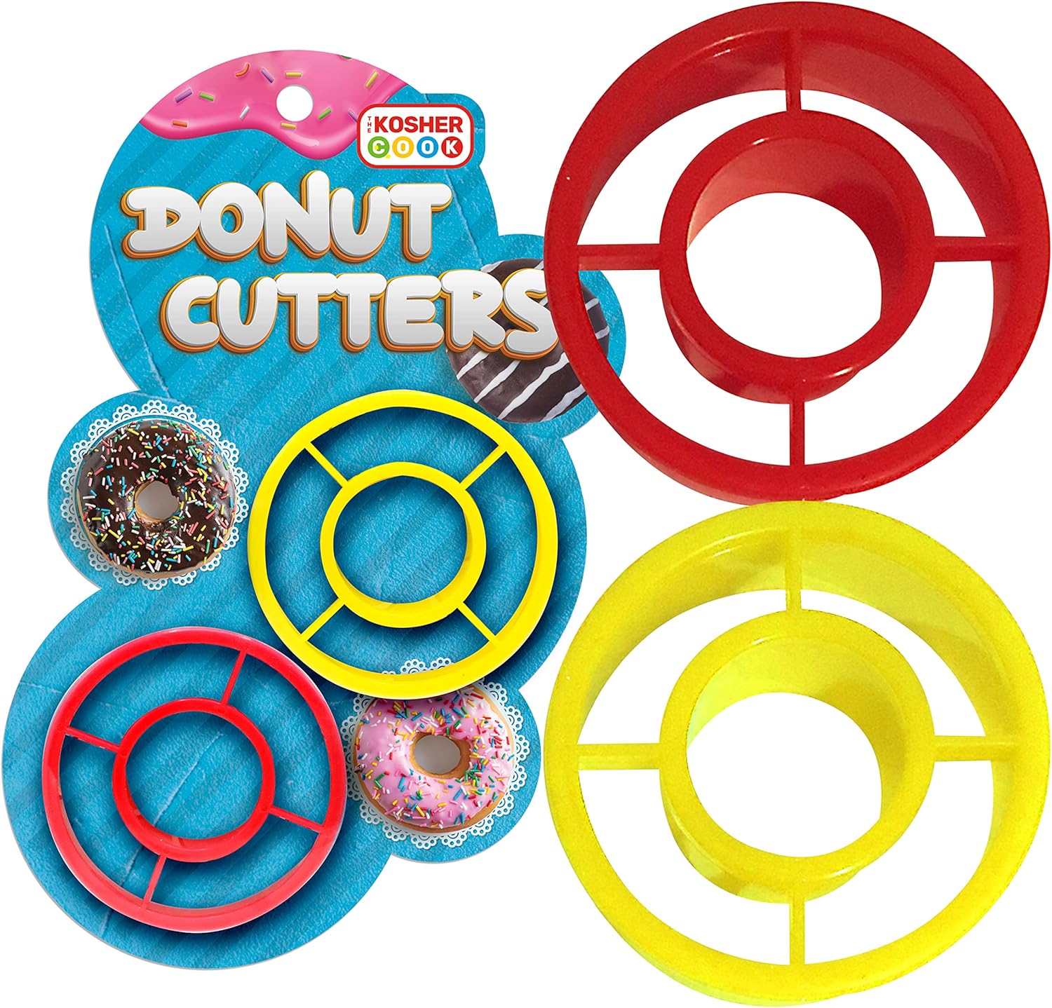 Hanukkah Cookie Cutters - 2 Piece Plastic Donut Cutter Set