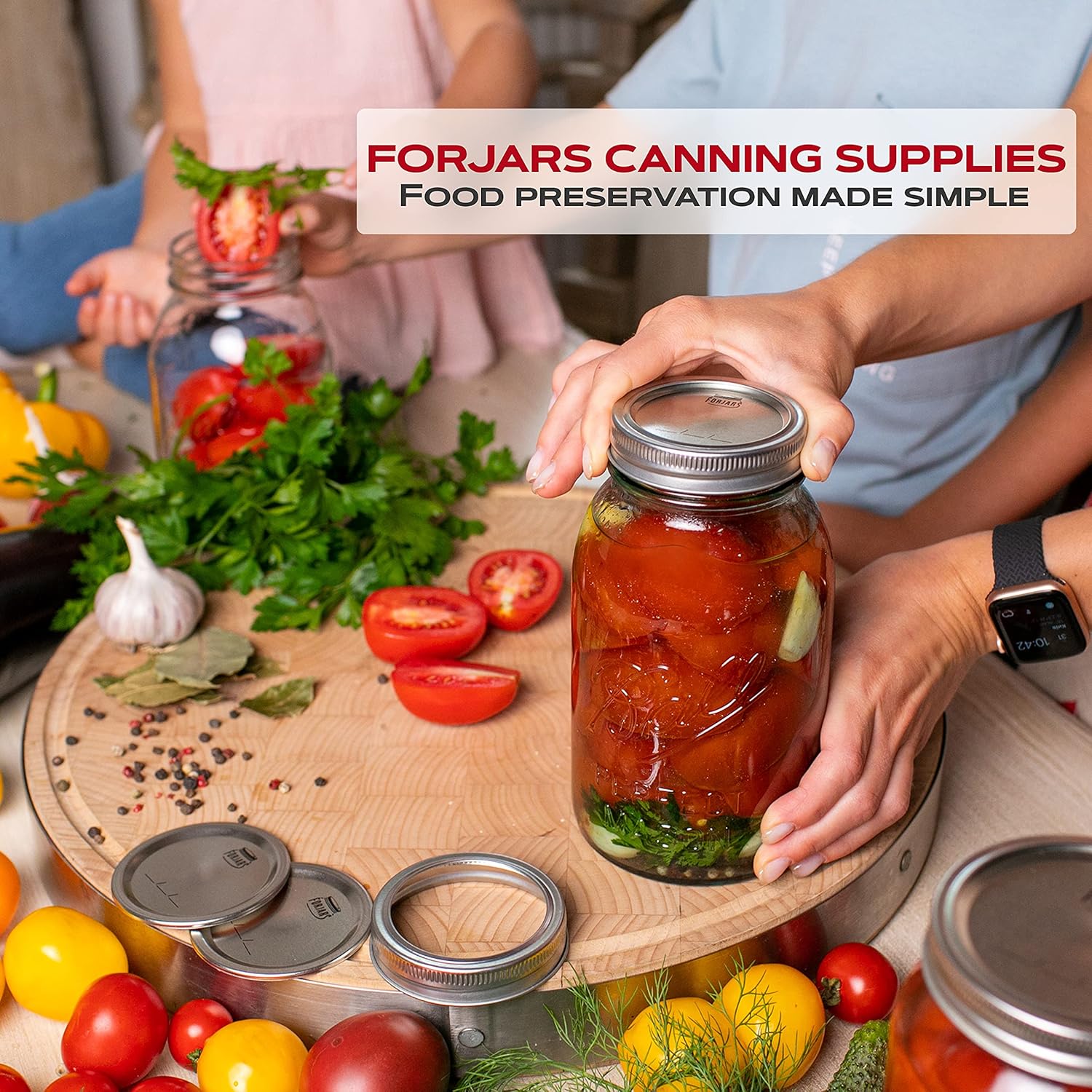 FORJARS Canning Lids with Rings 24Pcs12Sets